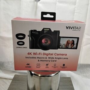 NEW VIVITAR Ultra 4K Digital Wi-Fi  Camera 56mp 8X Zoom 3" Flip Out Display